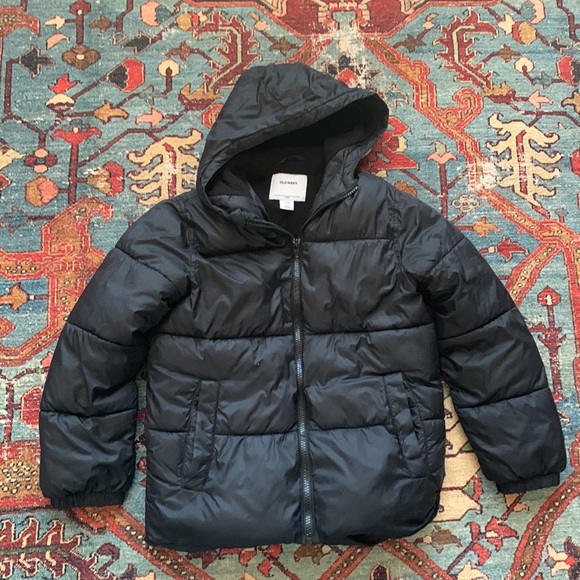 Kids Size Medium (8) Old Navy Black Puffer Coat - Picture 2 of 6